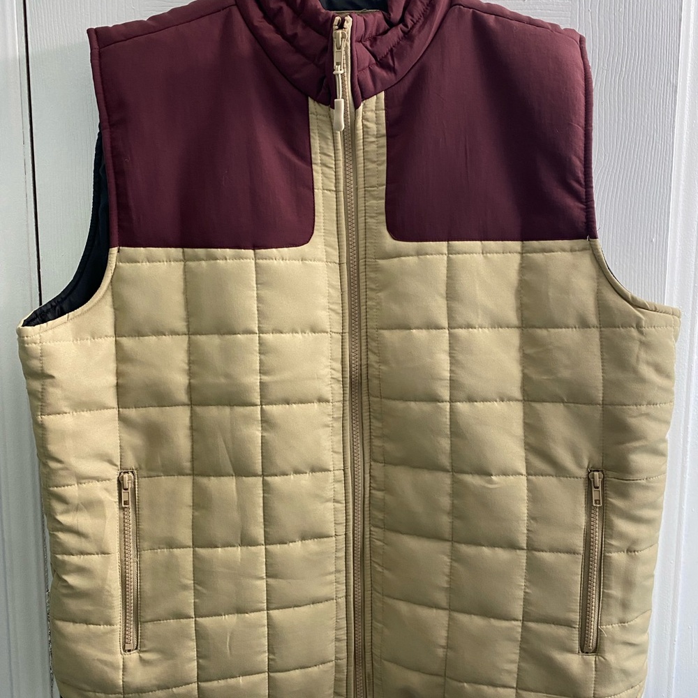 Nomad Brown and Tan Quilted Vest with Insulated Design NWOT